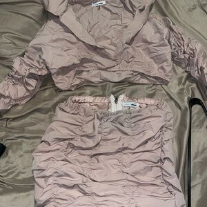 Fashion Nova mauve Ruched Skirt Set